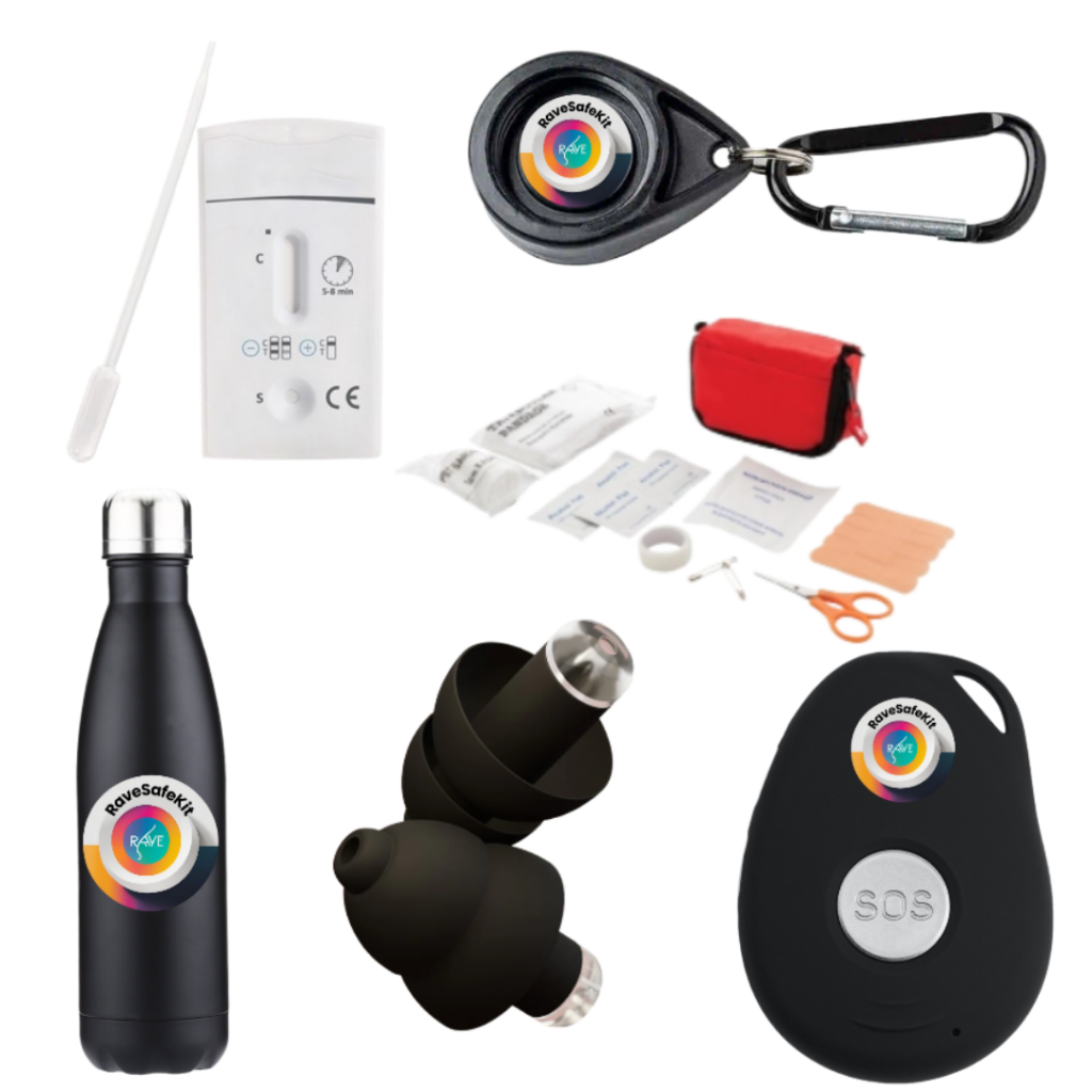 Alle producten van de RaveSafeKit in de kleur zwart